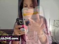 Big boobs babe masturbating on live webcam to HUGE edging orgasm with vibrator chatting before during & after - Lelu Love