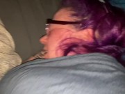 Big tit BBW gets pussy stretched by big dildos then take a creampie