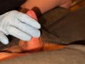 Edging Handjob with Gloves Leads him to Cum a lot *Intense Orgasm*