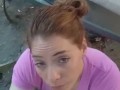 POV Smoking Public BJ with Facial Finish - Heather Kane
