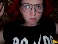 Red-haired cutie has anal sex and gets cum on her face