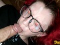 Red-haired cutie has anal sex and gets cum on her face