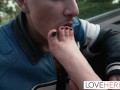 She offers the hot stud a blowjob-handjob combo before letting him facefuck and deepthroat her. With burning passion, the bus