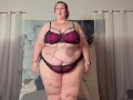 Jiggling SSBBW Working Out in Lingerie
