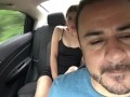 sexy girl has her lush put in her pussy and cums in the back seat of the uber