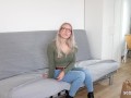 GERMAN SCOUT - Fit blonde Glasses Girl Vivi Vallentine Pickup and talk to Casting Fuck