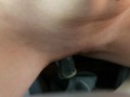 Horny bitch fucked the gearshift lever after masturbating in the car!