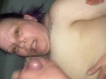 Lonely stepsister gets fucked by stepbrother and takes big load on her face.