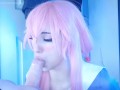 honry yandere girl gives rough blowjob, bounces her big ass in reverse cowgirl, multiple cum on ass