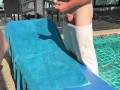 Horny MILF fucked her pool cleaner