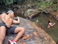 Outdoor fuck in the Rio Pance in Cali Colombia with a stranger who jerks himself off watching me