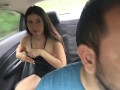 beautiful dancer changes in the back seat of the uber