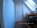 DICKFLASH in STUDENTS APARTMENT: a slutty college girl can't resist to finish me off