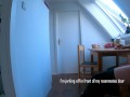DICKFLASH in STUDENTS APARTMENT: a slutty college girl can't resist to finish me off