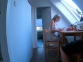 DICKFLASH in STUDENTS APARTMENT: a slutty college girl can't resist to finish me off