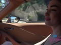 BTS on a date with amateur babe Delilah Day rubbing cock and playing before heading home