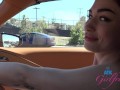 BTS on a date with amateur babe Delilah Day rubbing cock and playing before heading home