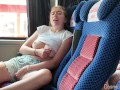 Risky! Girl Cums on Public Bus with Vibrator