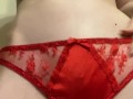 Filthy teen tries on  panties