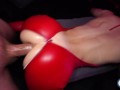 PAWG COLLEGE STUDENT  in Red leather suit gets DESTROYED