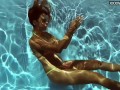 French model enjoys herself underwater