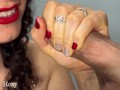 Red Lips Blowjob - Close Up Mouth Show and Cum Swallow
