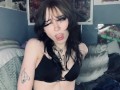 petite emo Viakitty plays with big toy