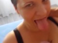 Horny Mature Sucked My hard big cock and after i came on her big boobs