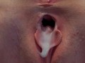 18 year old pushes out massive creampie and makes pussy fart after 1st threesome