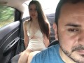 hot girl puts the lush in her pussy and the uber driver controls her lush