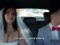 BRIDE4K. Brunette wife gets her hairy vagina licked and penetrates in the WC
