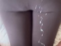 he comes to empty his balls on my leggings just after returning from work