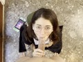 Gamer girl gives you a blowjob because she loves your cock - Emma Fiore