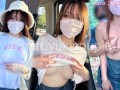 【素人】露出調教ノーブラショッピング後は車ドア全開で中出しSEX 素人カップル/美少女/色白美乳/中出し/フル動画(26分)/일본여대생과질내사정섹스