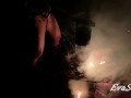 milf pisses standing in a bonfire