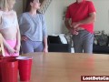 Best ever game of strip pong with 3 horny players