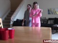 Best ever game of strip pong with 3 horny players