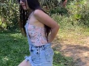 I have my lush in my pussy and my girlfriend records me and controls my lush outdoors