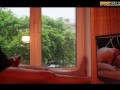 Masturbating by the window while watching porn with hot anal