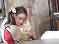 Nerd Student Monika Fox Does Homework & Fucks Herself With Banana In Pussy & Ass, With Big Prolapse