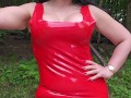 Outfit of the day - red latex dress
