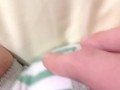 濡れ音すごすぎ♡剛毛素人が喘ぎまくり指オナニー♡しましまパンティの中でイっちゃう♡【個人撮影】