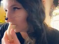 Snapchat girl eats banana with yogurt on it ♡