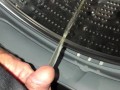 Pissing & Cumming Into The Washing Machine, Then Cleaning It Up