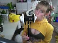 Banana girl licks your ears - shyphoebe girl with braces ASMR