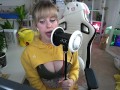 Banana girl licks your ears - shyphoebe girl with braces ASMR