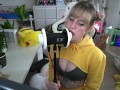 Banana girl licks your ears - shyphoebe girl with braces ASMR