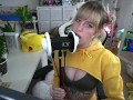 Banana girl licks your ears - shyphoebe girl with braces ASMR