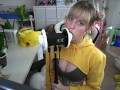 Banana girl licks your ears - shyphoebe girl with braces ASMR