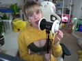Banana girl licks your ears - shyphoebe girl with braces ASMR